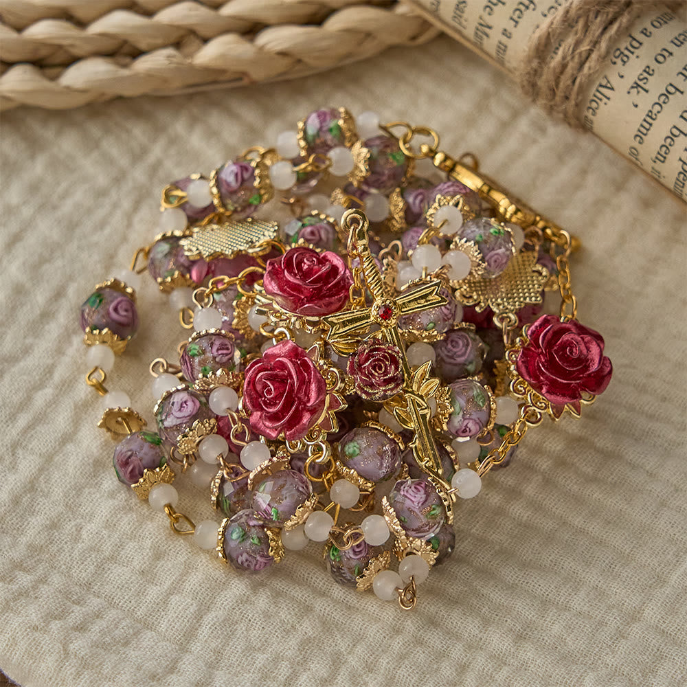 Christianartworkshop Rose Accent Devotion Rosary with Sacred Heart: Gentle Faith for Daily Prayer - image 12