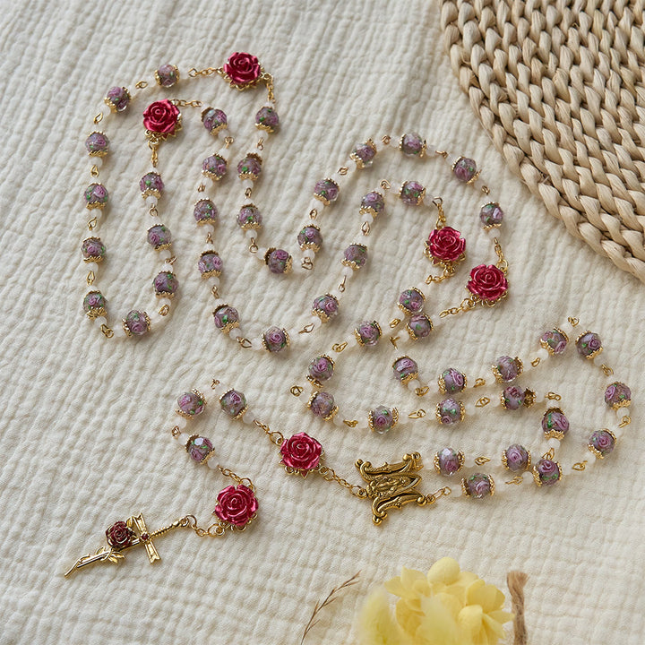 Christianartworkshop Rose Accent Devotion Rosary with Sacred Heart: Gentle Faith for Daily Prayer - image 11