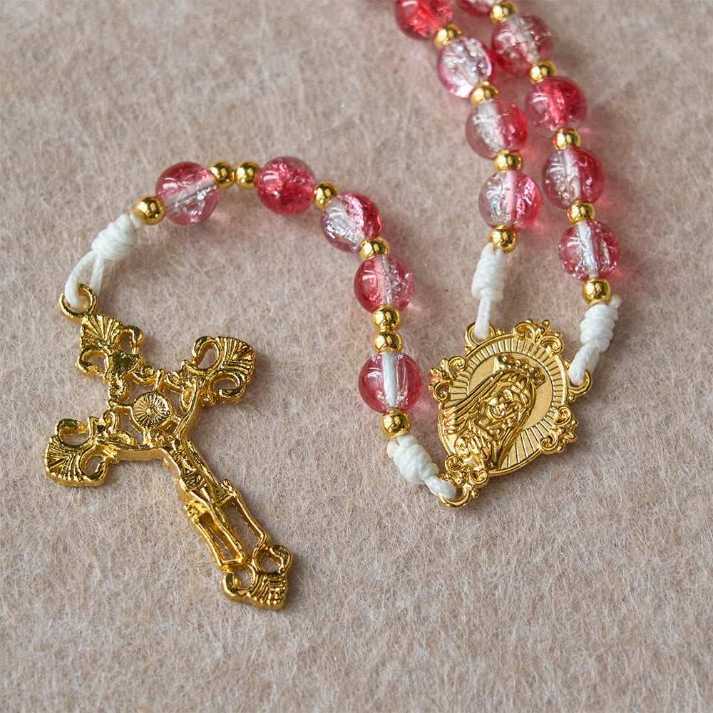 Christianartworkshop Red Glass Bead Holy Spirit Dove Our Lady Rosary: Embody Sacred Love and Vibrant Devotion - image 10