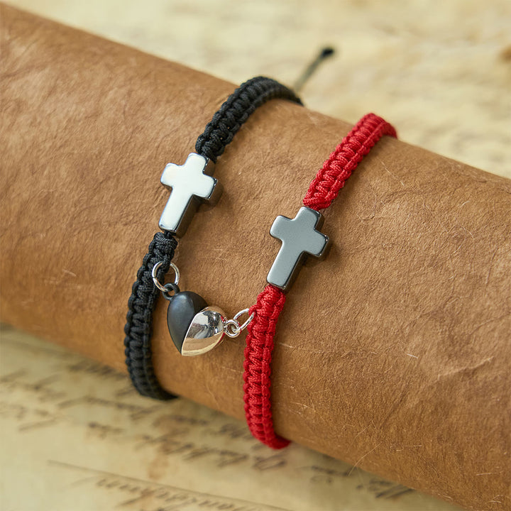 Christianartworkshop Magnetic Heart Cross Bracelet Set: A Symbol of Sacred Union and Enduring Love - image 1