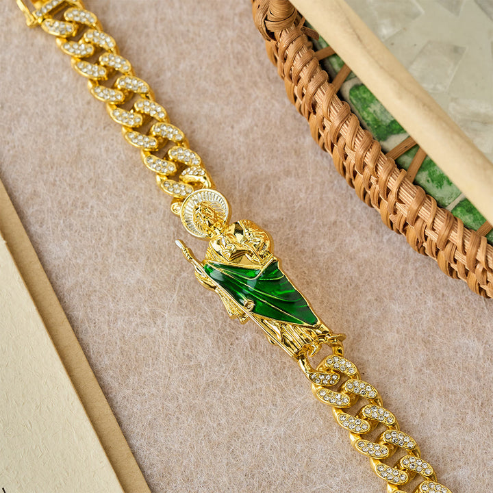 Christianartworkshop Rotating St. Jude Crystal Halo Necklace: A Symbol of Sacred Grace and Protection - image 8
