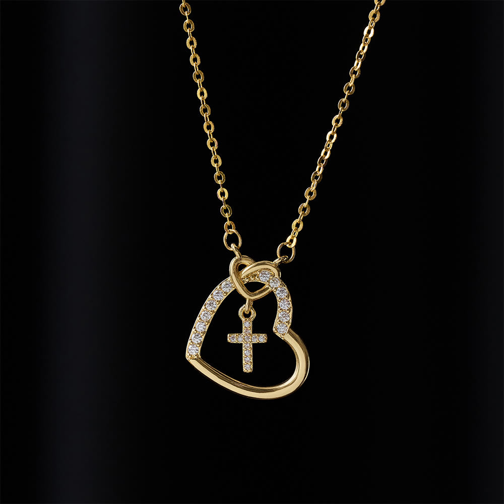 Christianartworkshop Intertwined Heart Cross Necklace with Card: Embody His Easter Joy & Grace - image 3
