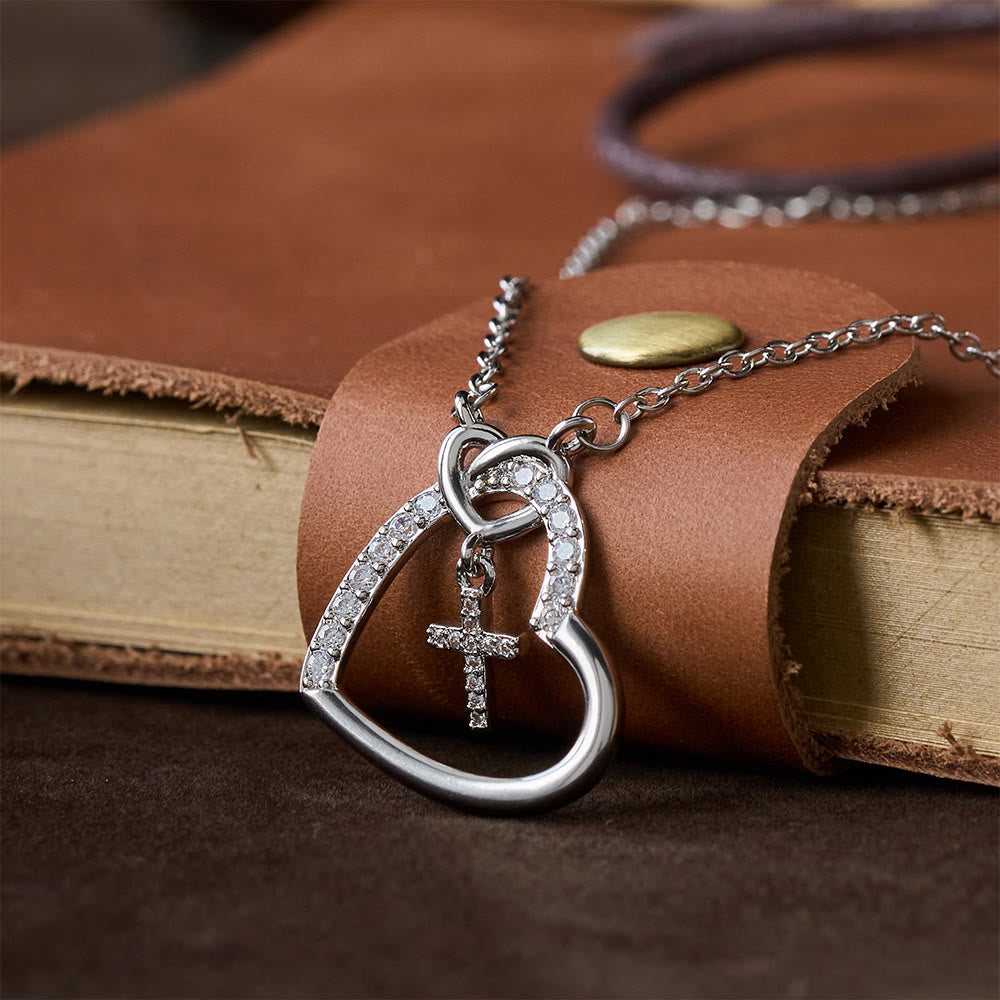 Christianartworkshop Intertwined Heart Cross Necklace with Card: Embody His Easter Joy & Grace - image 1