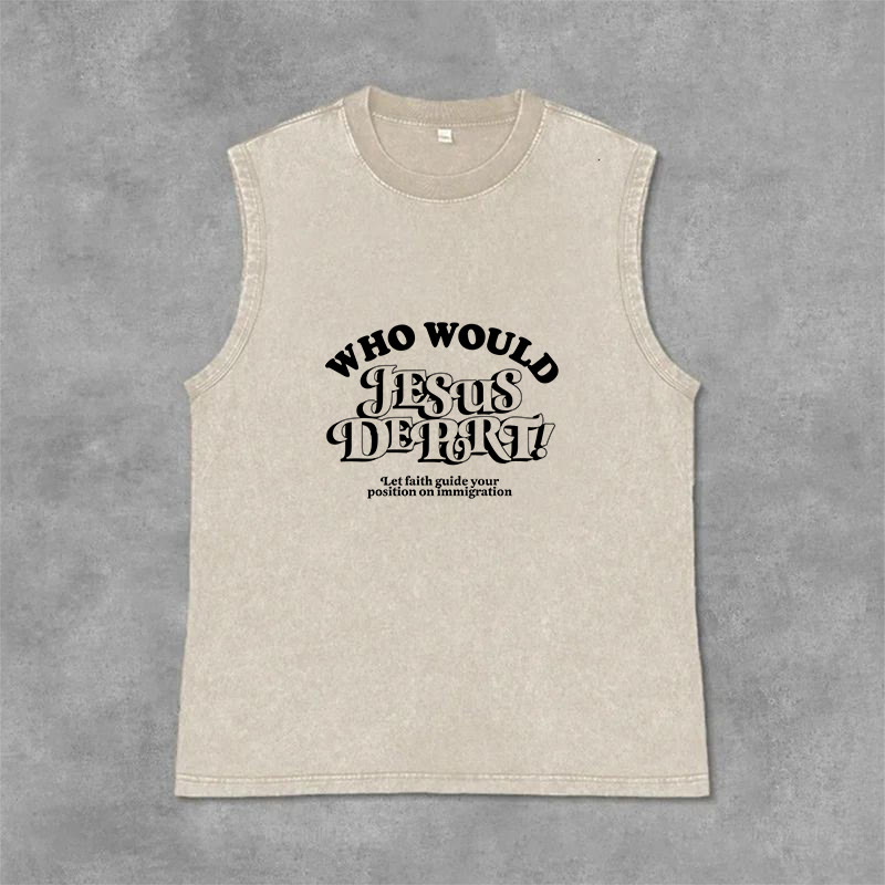Christianartworkshop Inspirational Let Faith Guide You Unisex Washed Tank Top - Beige - 2XL - image 0
