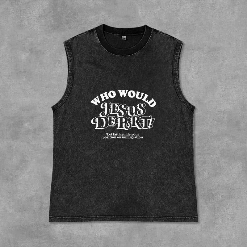 Christianartworkshop Inspirational Let Faith Guide You Unisex Washed Tank Top - Black - 2XL - image 3