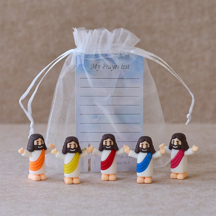 Christianartworkshop Mini Jesus Figurine With My Pray List Set: A Symbol of Gentle Faith in Every Hand - 20pcs/set - image 0