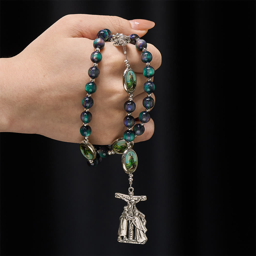 Christianartworkshop Divine Mercy Beaded Rosary with Crucifix Pendant: A Vessel of Merciful Grace in Every Prayer - image 1