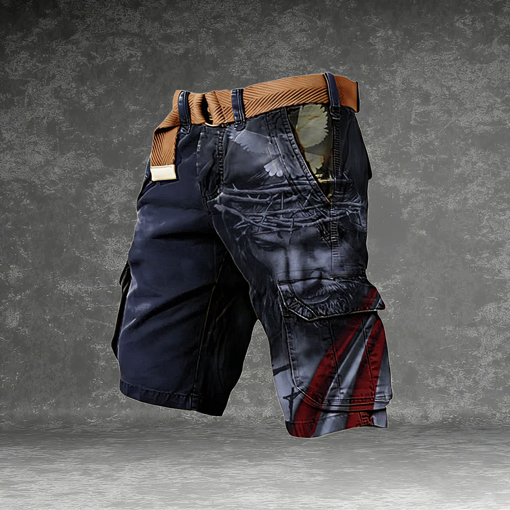 Christianartworkshop Jesus Under God USA Cargo Shorts - 5XL - image 0