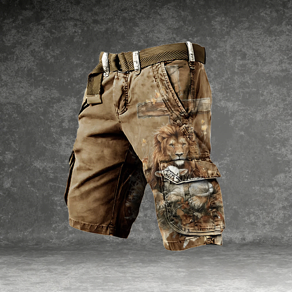 Christianartworkshop Lion of Judah & Lamb Cargo Shorts - 5XL - image 0