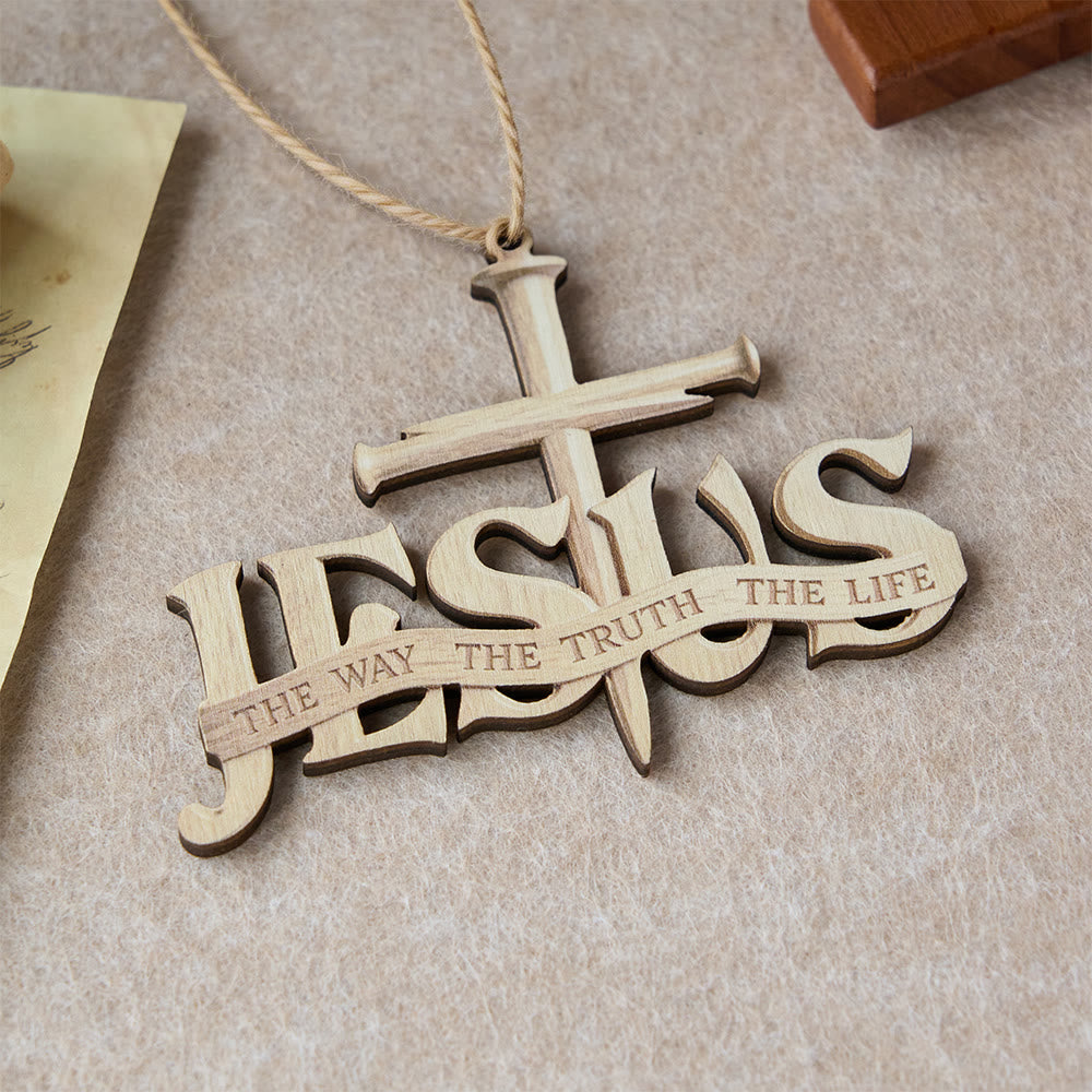 Christianartworkshop Jesus Nail Cross Wood Hanging Ornament: A Symbol of Divine Truth and Guidance - image 4