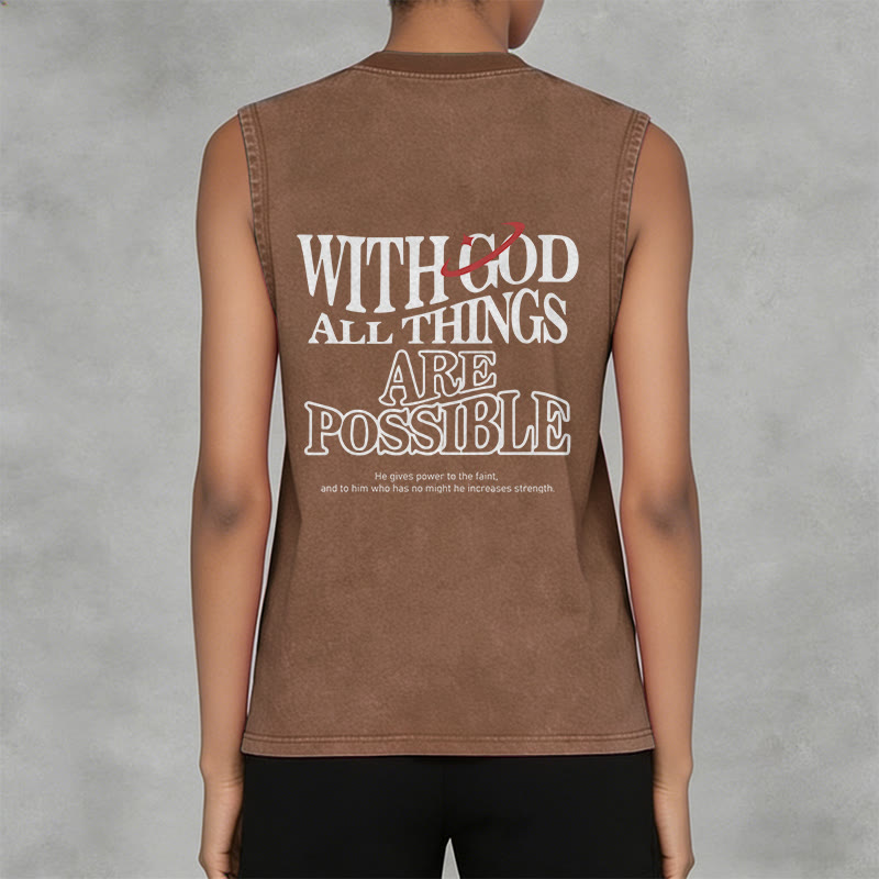 Christianartworkshop With God All Things Are Possible Washed Tank Top - image 15