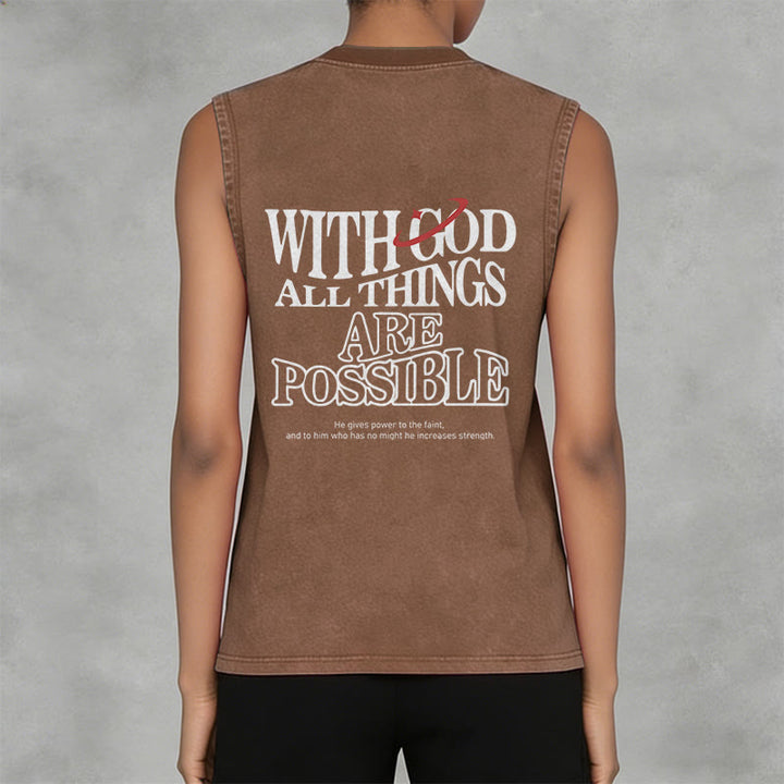 Christianartworkshop With God All Things Are Possible Washed Tank Top - image 15