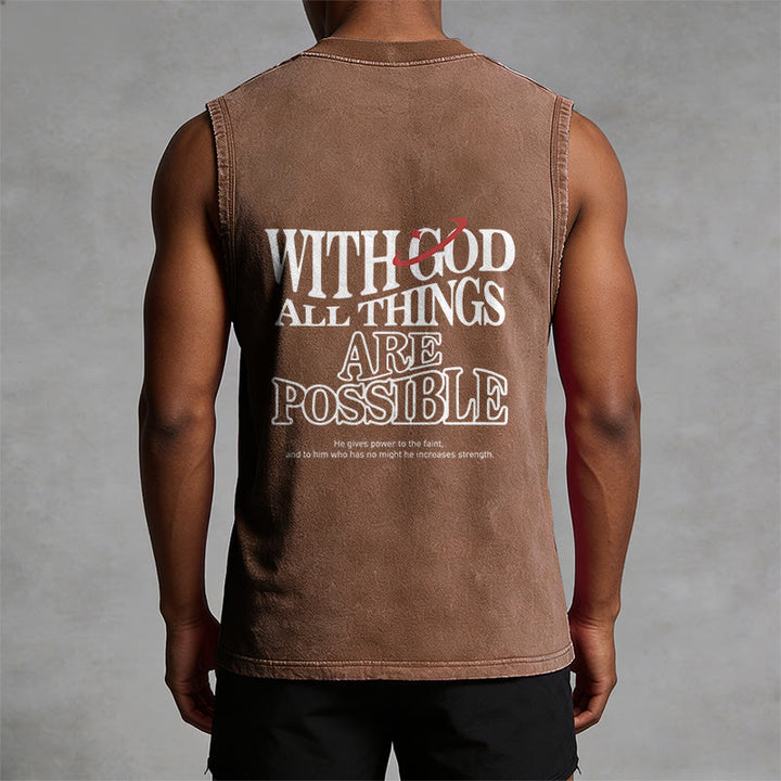 Christianartworkshop With God All Things Are Possible Washed Tank Top - image 14