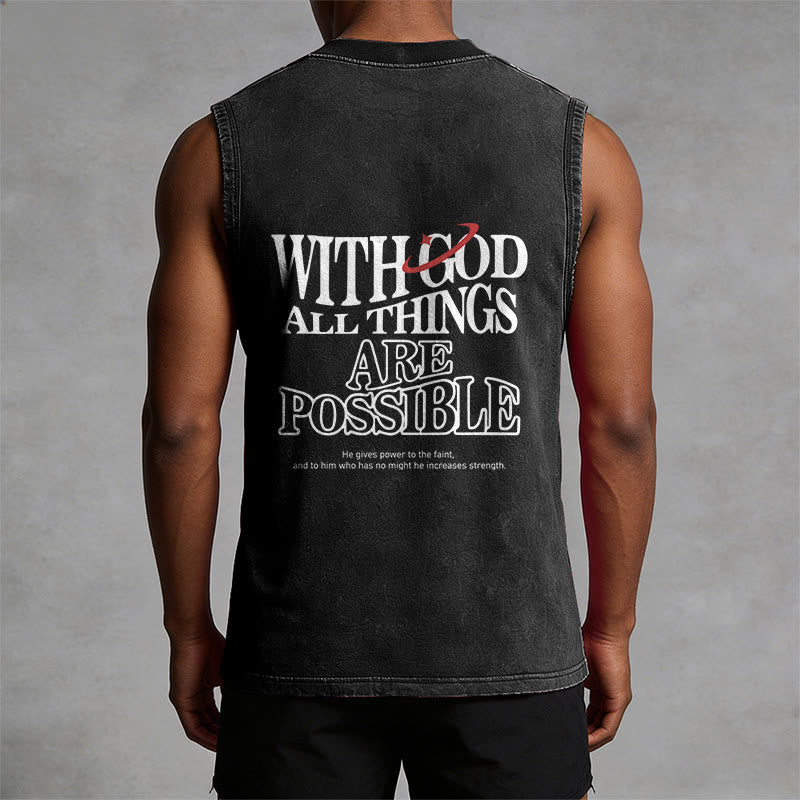 Christianartworkshop With God All Things Are Possible Washed Tank Top - image 2