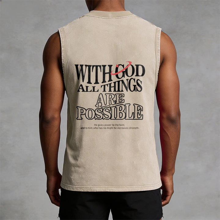 Christianartworkshop With God All Things Are Possible Washed Tank Top - image 8