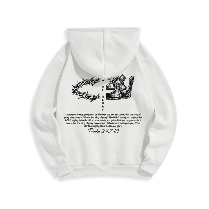 Christianartworkshop Quotation Style Jesus Is The King Fleece Lined Polyester Hoodie - image 8
