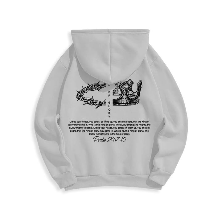 Christianartworkshop Quotation Style Jesus Is The King Fleece Lined Polyester Hoodie - image 24
