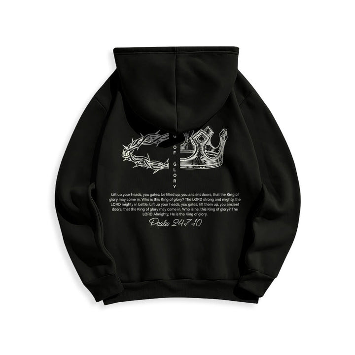 Christianartworkshop Quotation Style Jesus Is The King Fleece Lined Polyester Hoodie - image 1