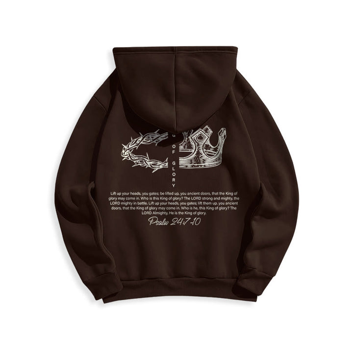 Christianartworkshop Quotation Style Jesus Is The King Fleece Lined Polyester Hoodie - image 15