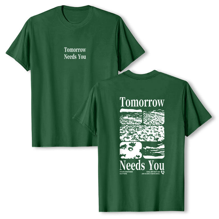 Christianartworkshop Tomorrow Needs You T-Shirt - Dark Green - 2XL - image 12