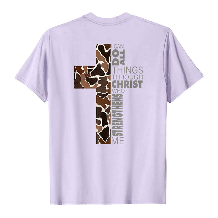 Christianartworkshop Camo Cross Design With Philippians 4:13 Verse Christian T-Shirt - image 19