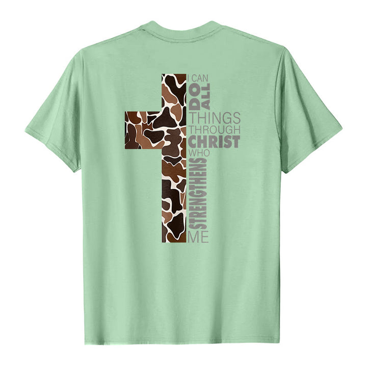 Christianartworkshop Camo Cross Design With Philippians 4:13 Verse Christian T-Shirt - image 22