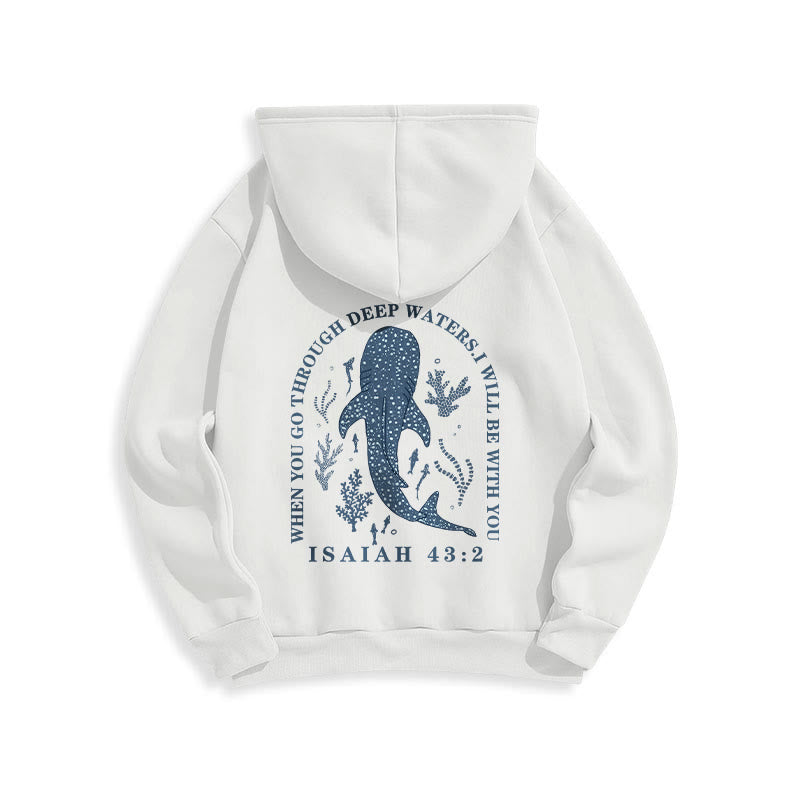 Christianartworkshop Modern Colored Style Faith Beneath the Waves Fleece Lined Polyester Hoodie - image 1