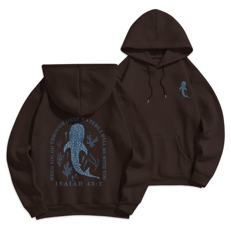 Christianartworkshop Modern Colored Style Faith Beneath the Waves Fleece Lined Polyester Hoodie - Brown - 2XL - image 18
