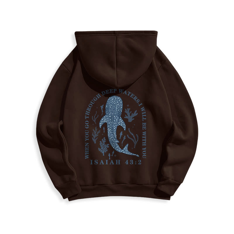 Christianartworkshop Modern Colored Style Faith Beneath the Waves Fleece Lined Polyester Hoodie - image 19
