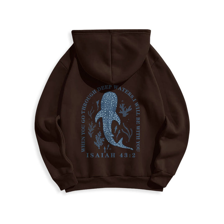 Christianartworkshop Modern Colored Style Faith Beneath the Waves Fleece Lined Polyester Hoodie - image 19