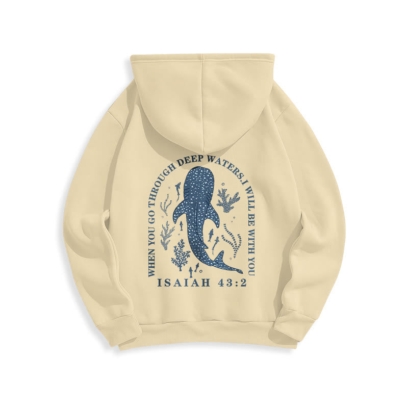 Christianartworkshop Modern Colored Style Faith Beneath the Waves Fleece Lined Polyester Hoodie - image 4