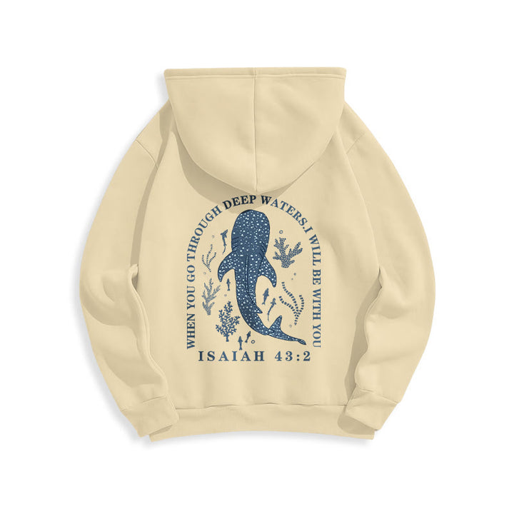 Christianartworkshop Modern Colored Style Faith Beneath the Waves Fleece Lined Polyester Hoodie - image 4