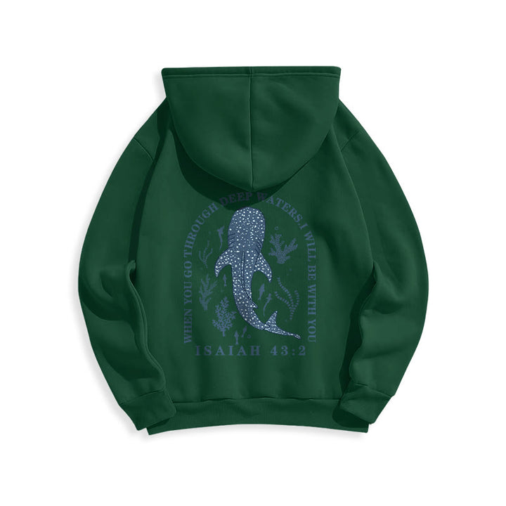 Christianartworkshop Modern Colored Style Faith Beneath the Waves Fleece Lined Polyester Hoodie - image 16