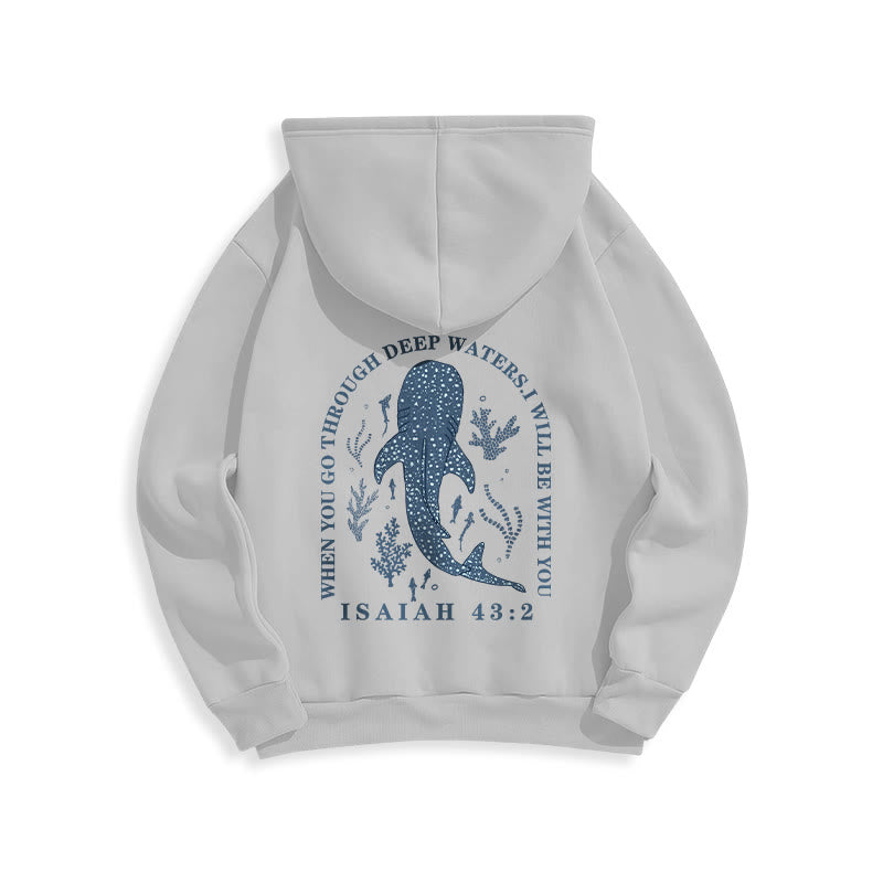 Christianartworkshop Modern Colored Style Faith Beneath the Waves Fleece Lined Polyester Hoodie - image 10