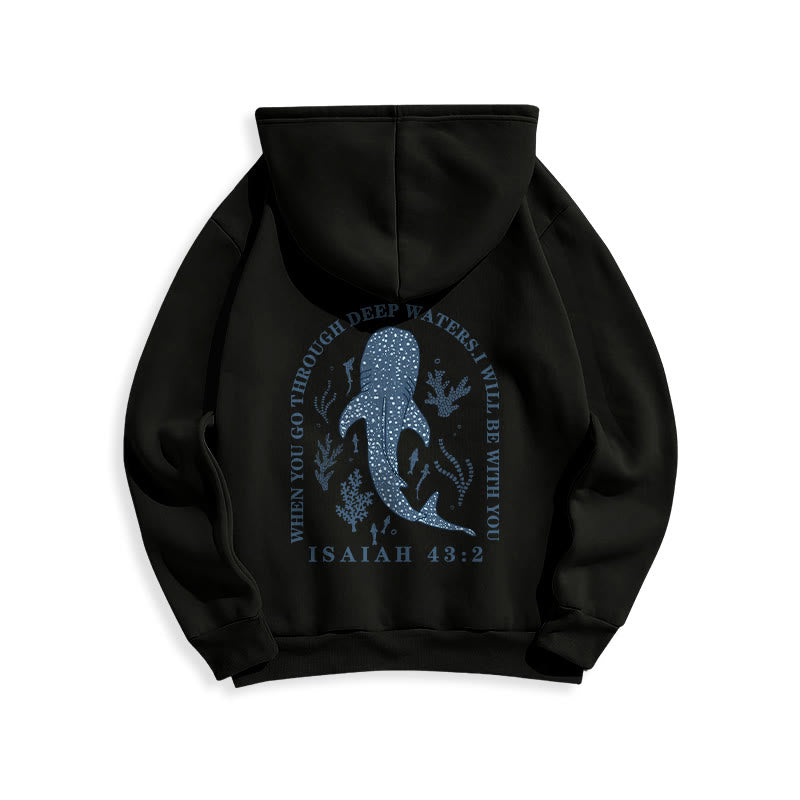 Christianartworkshop Modern Colored Style Faith Beneath the Waves Fleece Lined Polyester Hoodie - image 13