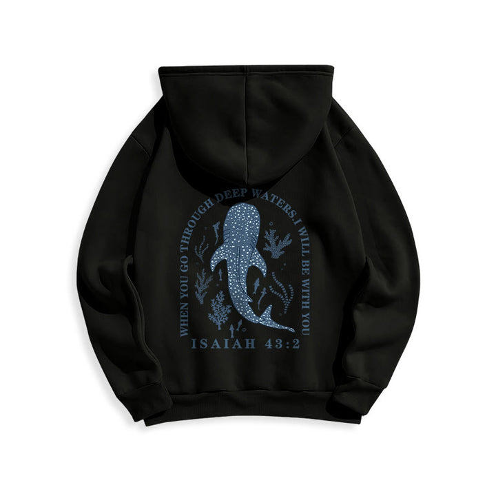 Christianartworkshop Modern Colored Style Faith Beneath the Waves Fleece Lined Polyester Hoodie - image 13