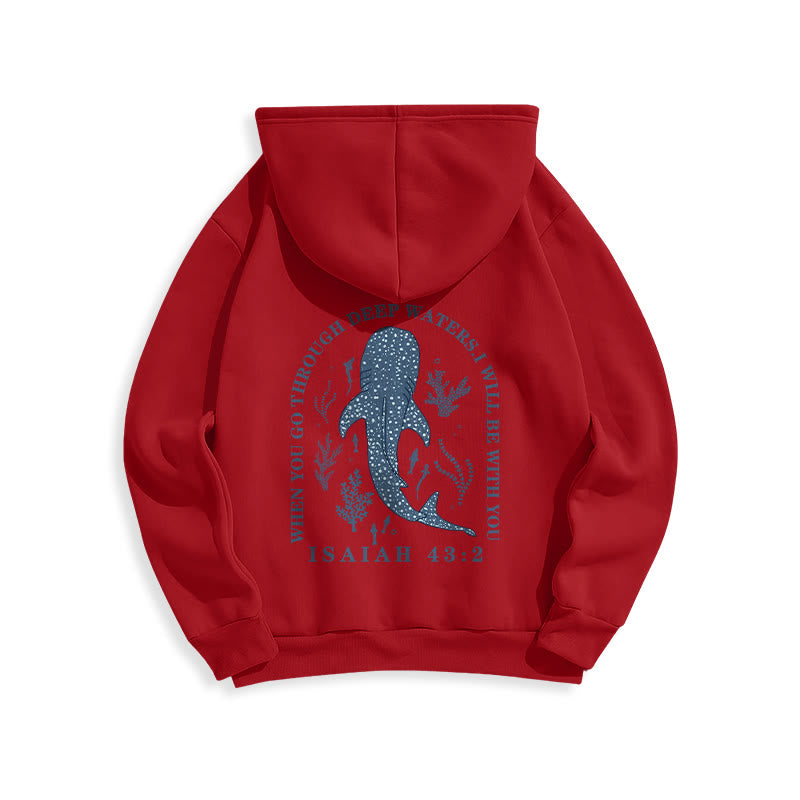 Christianartworkshop Modern Colored Style Faith Beneath the Waves Fleece Lined Polyester Hoodie - image 22
