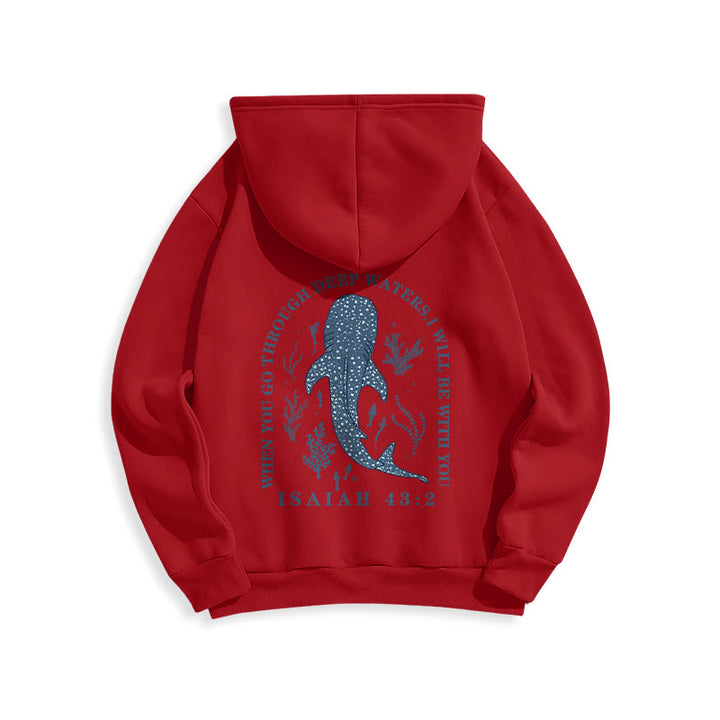 Christianartworkshop Modern Colored Style Faith Beneath the Waves Fleece Lined Polyester Hoodie - image 22