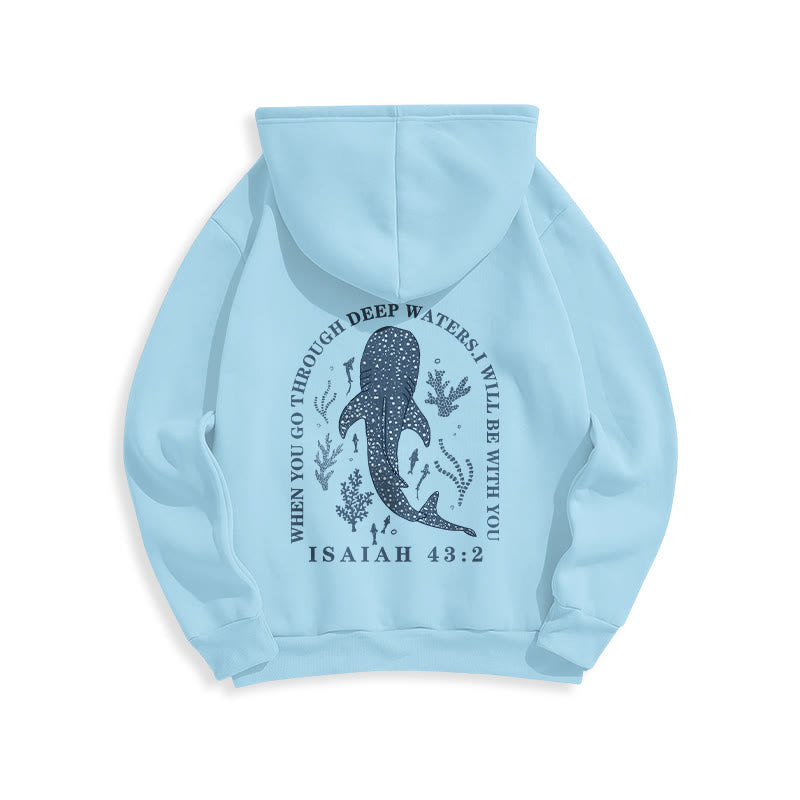 Christianartworkshop Modern Colored Style Faith Beneath the Waves Fleece Lined Polyester Hoodie - image 7