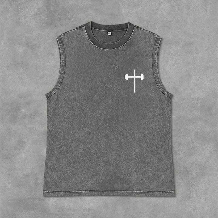 Christianartworkshop Jesus Is King Angel Wings Washed Tank Top - image 14