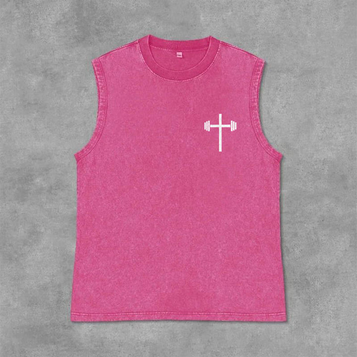 Christianartworkshop Jesus Is King Angel Wings Washed Tank Top - image 28