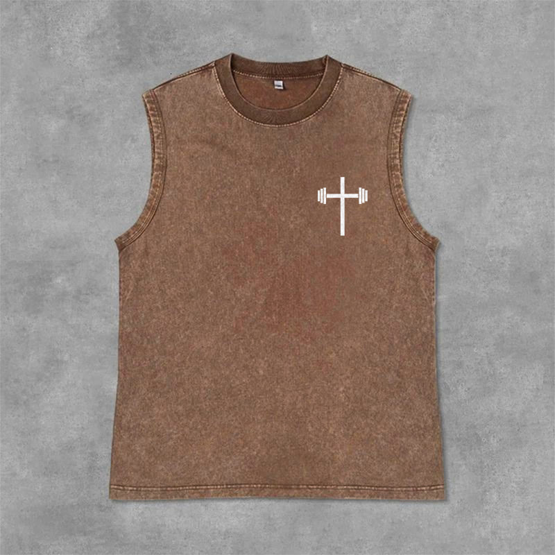 Christianartworkshop Jesus Is King Angel Wings Washed Tank Top - image 35