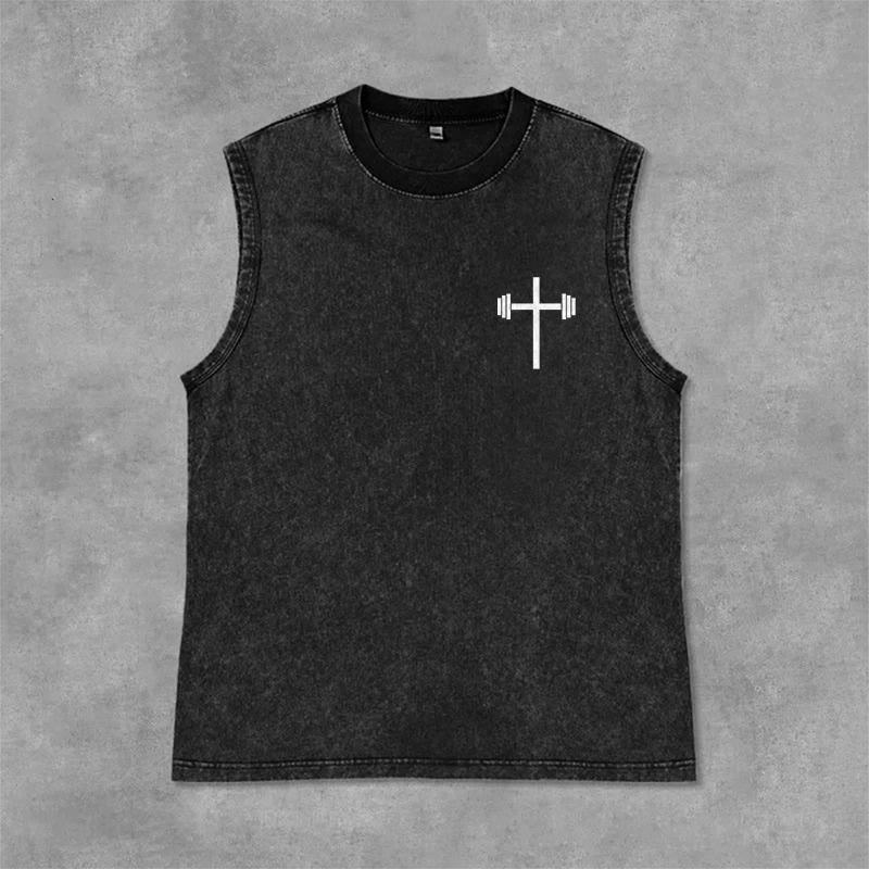 Christianartworkshop Jesus Is King Angel Wings Washed Tank Top - image 7