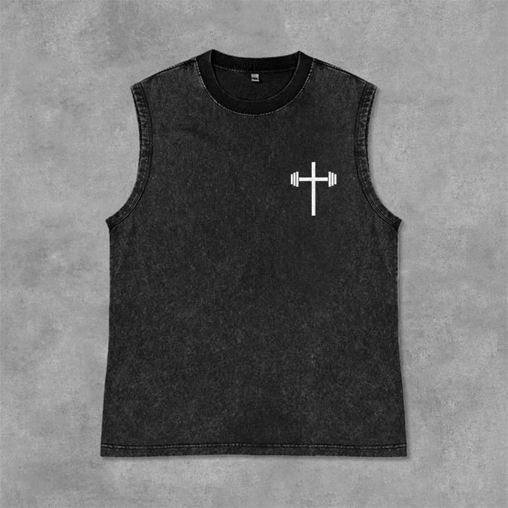 Christianartworkshop Jesus Is King Angel Wings Washed Tank Top - image 7