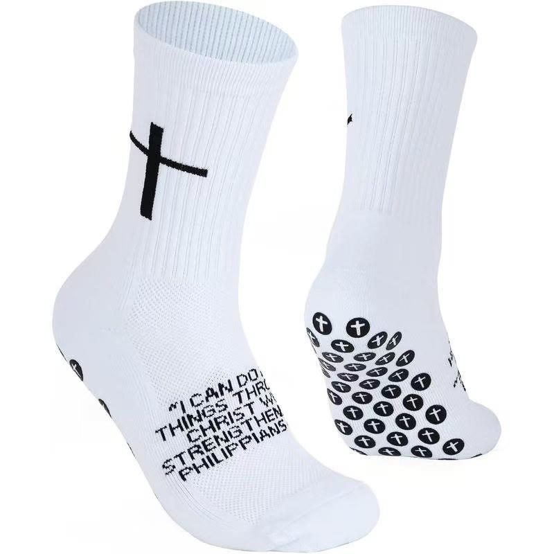 Sock Proverbs Scripture Soccer Socks - Philippians 4:13 & Proverbs 3:5 Anti-Slip ...
