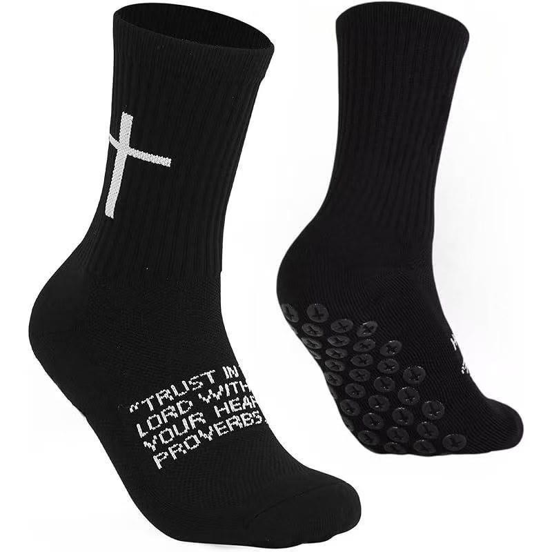 Scripture Socks Scripture Soccer Socks - Philippians 4:13 & Proverbs 3:5 Anti-Slip ...