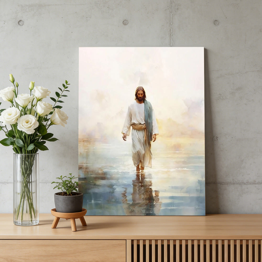 Christianartworkshop Serene Christ on Water Wall Art Print: A Token of Heavenly Courage & Trust - image 2