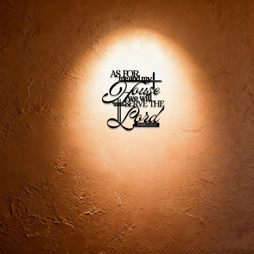 Christianartworkshop As for me and my house Joshua 24:15 Metal Wall Decor: Embody His Unifying Grace - Black - 11.81''*11.81''/30*30cm - image 0