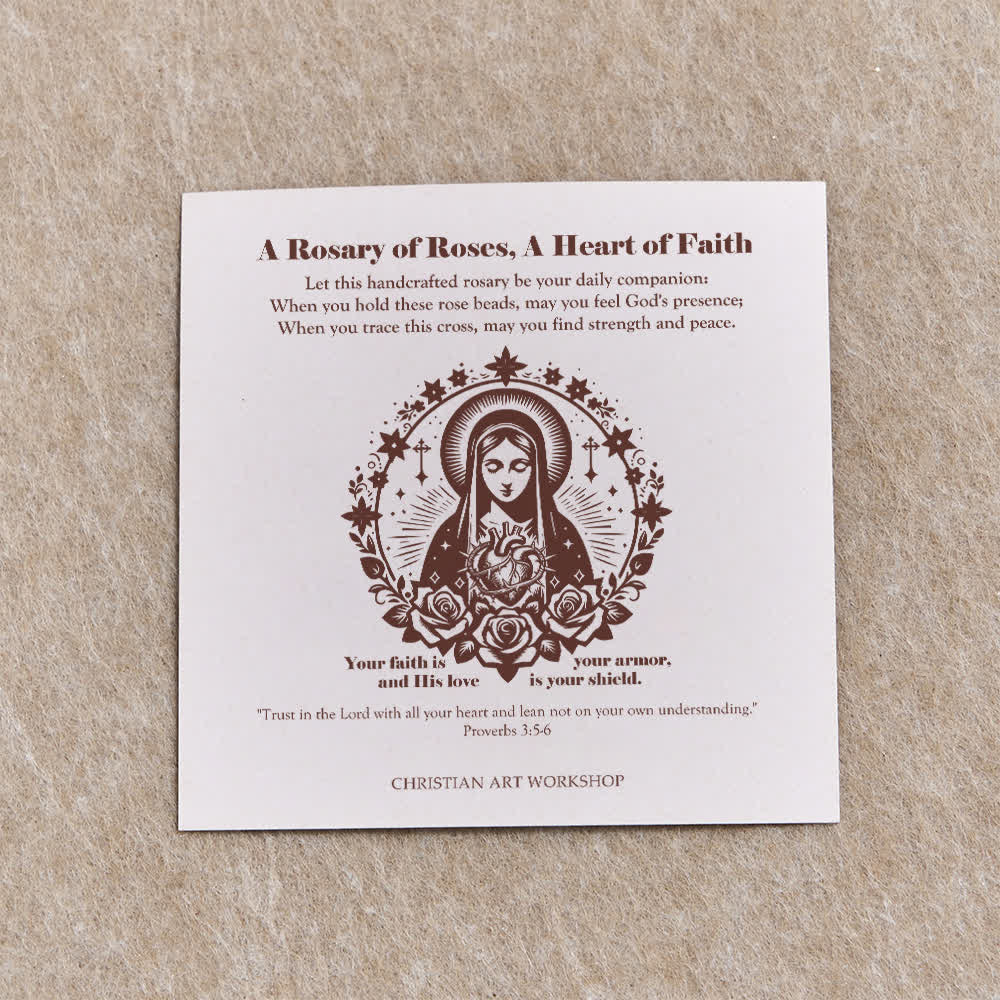 Christianartworkshop Rose Accent Devotion Rosary with Sacred Heart: Gentle Faith for Daily Prayer - image 9