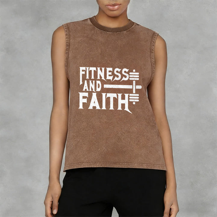Christianartworkshop Fitness And Faith Unisex Washed Tank Top - image 14